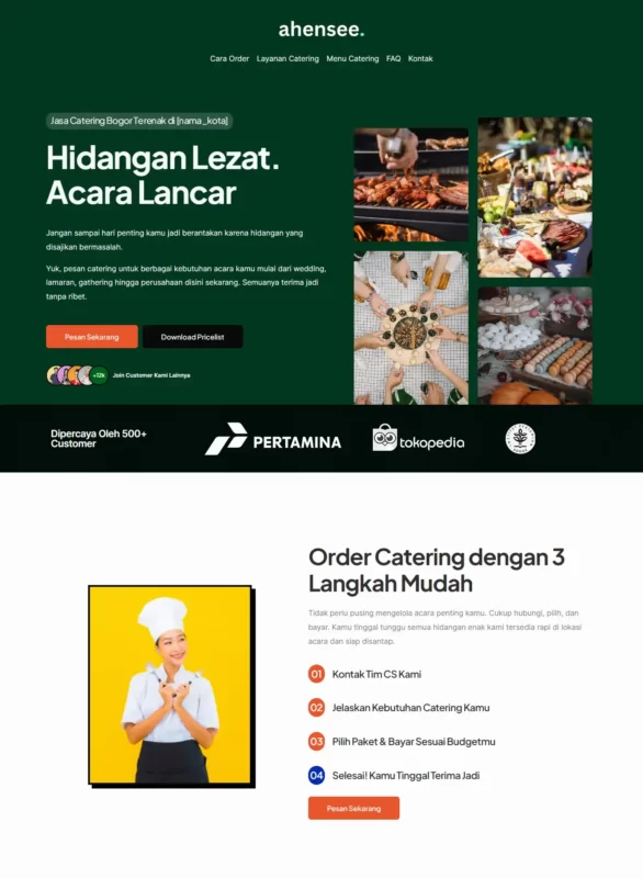 demo jasa pembuatan website catering profesional