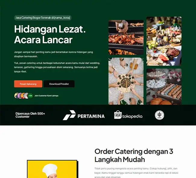 contoh landing page bisnis