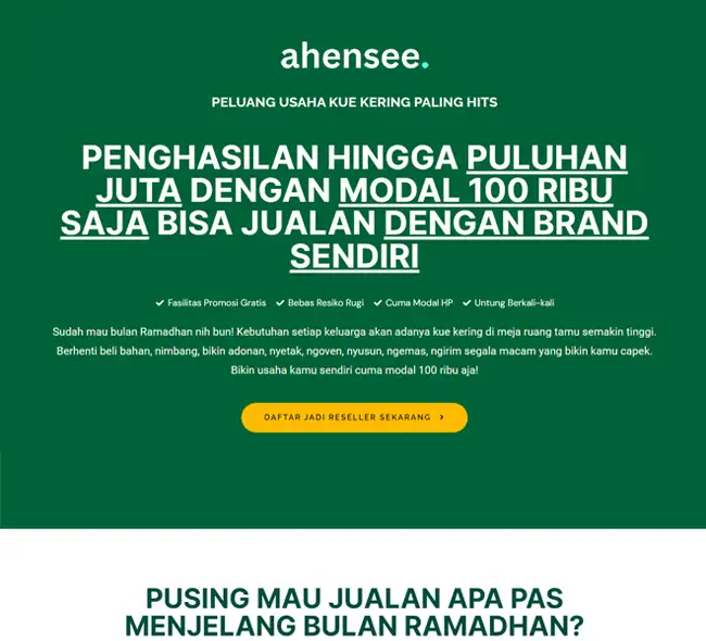 contoh landing page daftar reseller